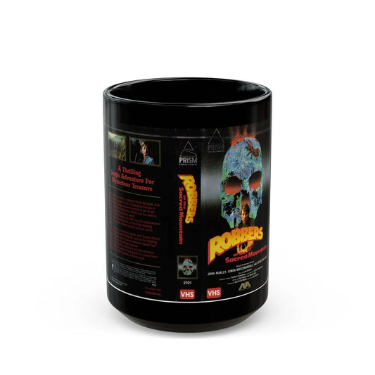 ROBBERS OF SACRED MOUNTAIN (VHS COVER) - Black Coffee Mug-15oz-Go Mug Yourself