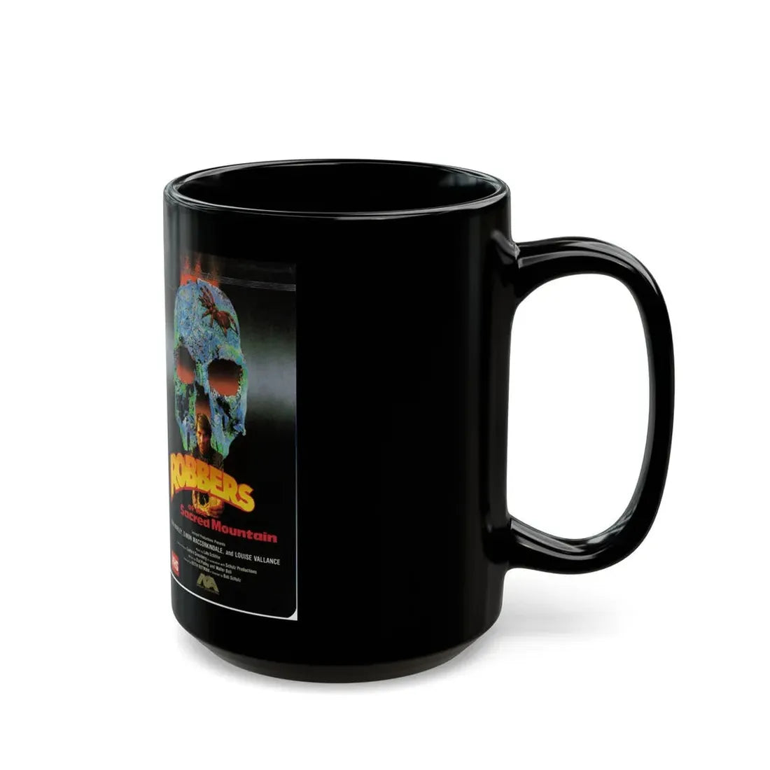 ROBBERS OF SACRED MOUNTAIN (VHS COVER) - Black Coffee Mug - Go Mug Yourself
