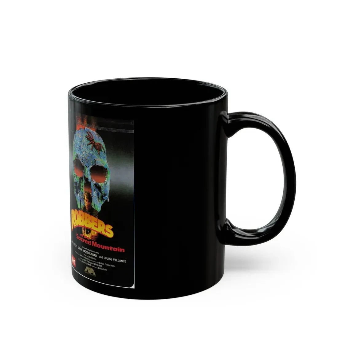 ROBBERS OF SACRED MOUNTAIN (VHS COVER) - Black Coffee Mug - Go Mug Yourself
