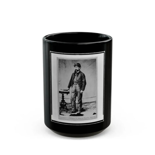 Robert H. Kelly, Union Soldier, Full-Length Portrait, Standing, Facing Left (U.S. Civil War) Black Coffee Mug 15oz - Go Mug Yourself