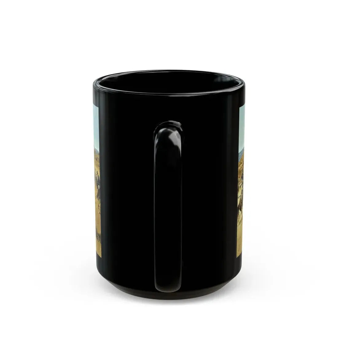 Robert McGinnis (1926-) Fight at Gila Trail - Black Coffee Mug - Go Mug Yourself