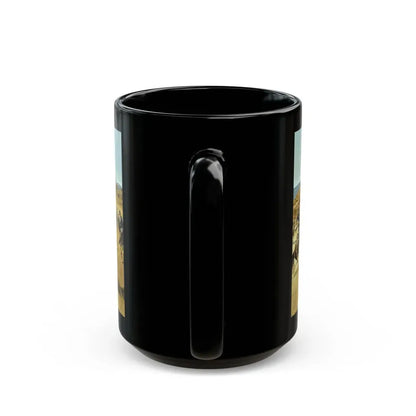 Robert McGinnis (1926-) Fight at Gila Trail - Black Coffee Mug - Go Mug Yourself
