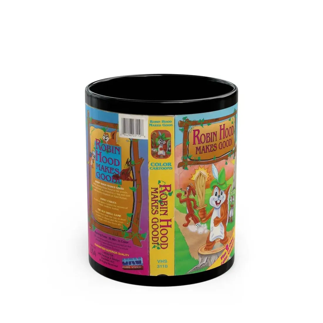 ROBIN HOOD MAKES GOOD (VHS COVER) - Black Coffee Mug 11oz - Go Mug Yourself