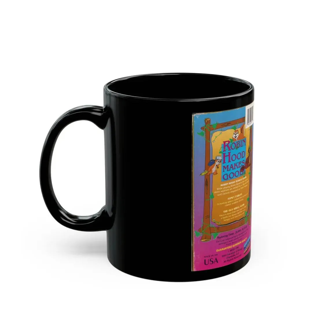 ROBIN HOOD MAKES GOOD (VHS COVER) - Black Coffee Mug - Go Mug Yourself
