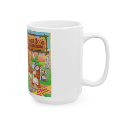 ROBIN HOOD MAKES GOOD (VHS COVER) - White Coffee Mug-Go Mug Yourself