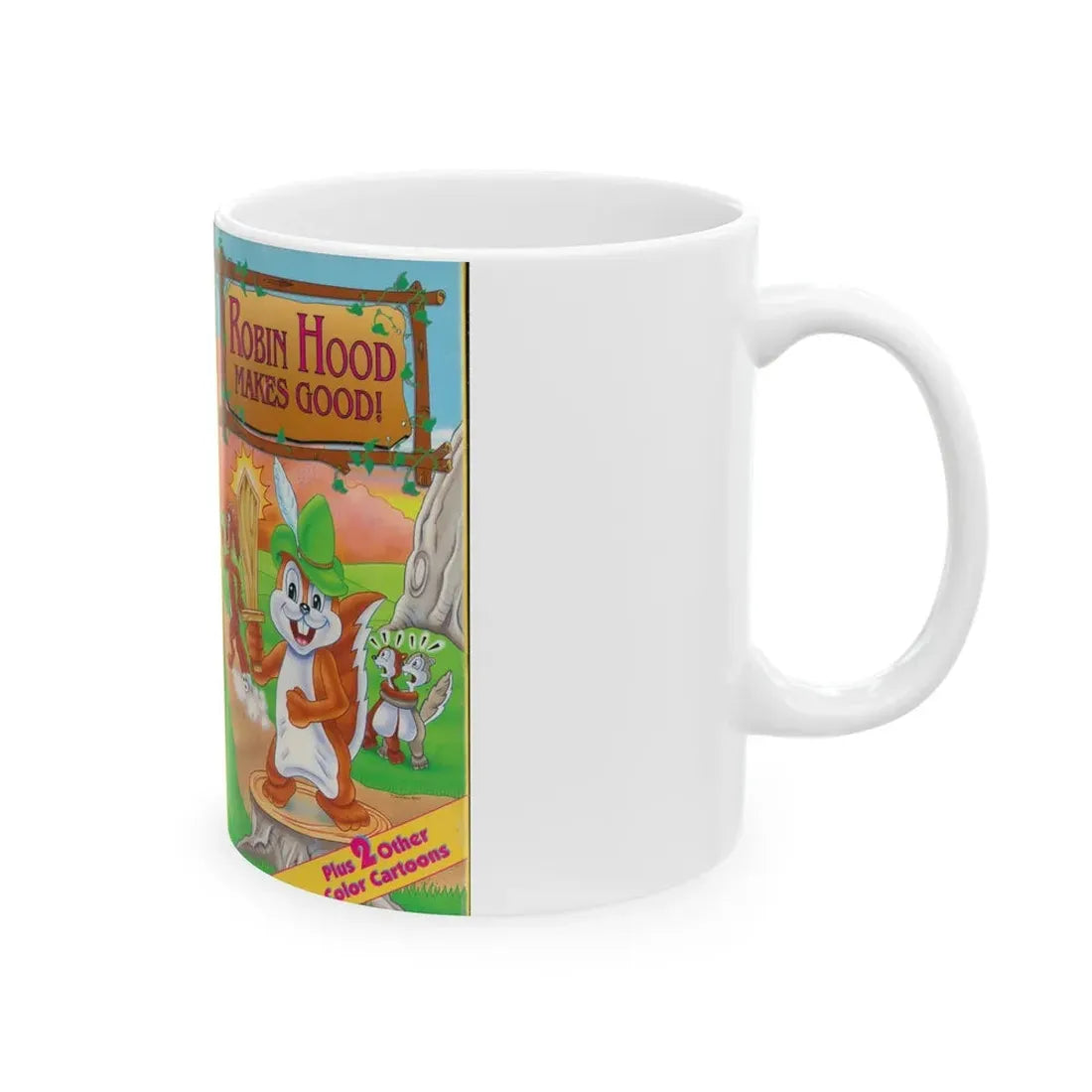 ROBIN HOOD MAKES GOOD (VHS COVER) - White Coffee Mug - Go Mug Yourself