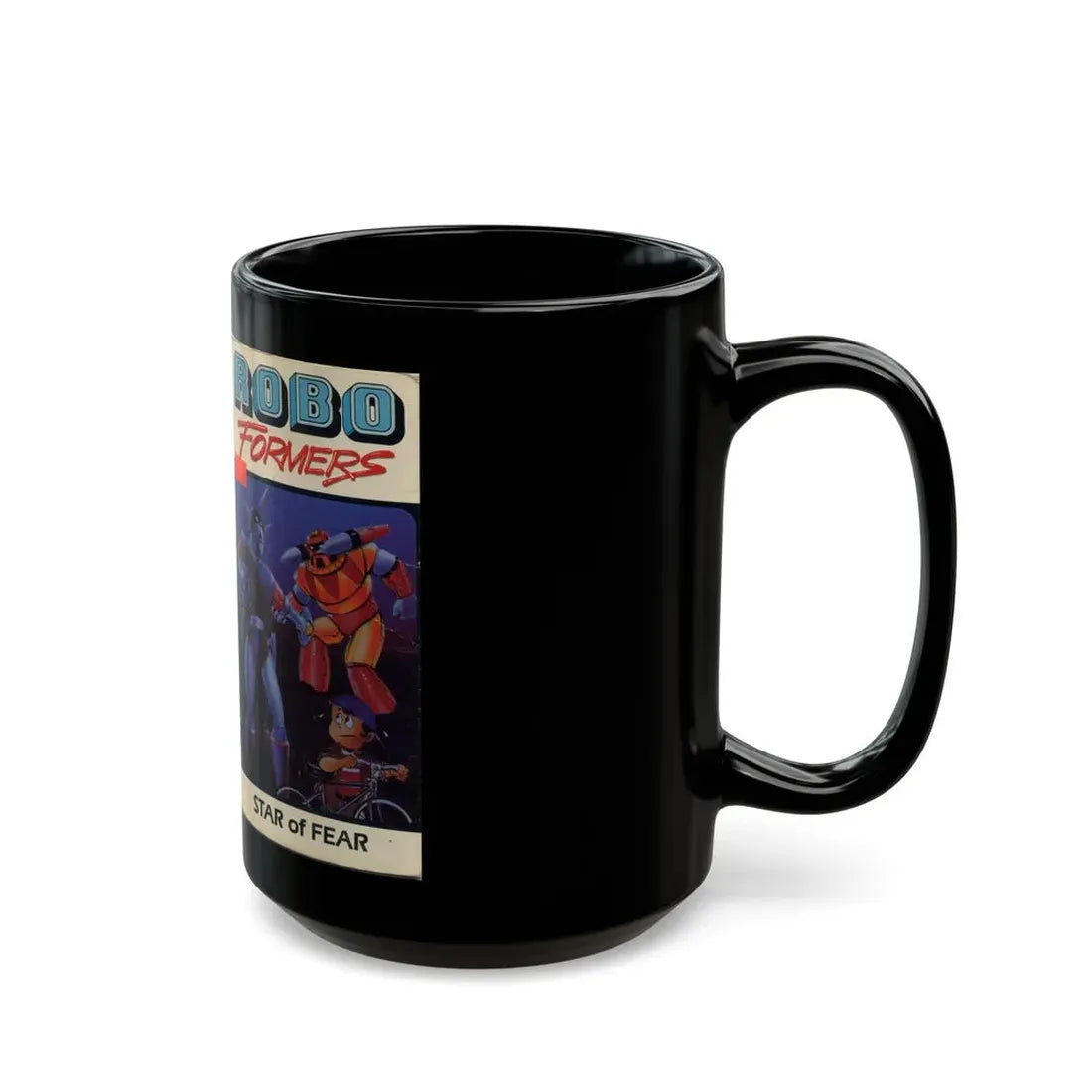 ROBO FORMERS STAR OF FEAR (VHS COVER) - Black Coffee Mug - Go Mug Yourself