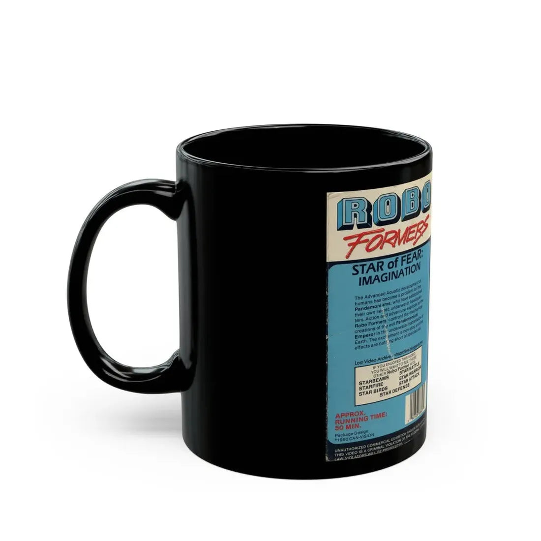ROBO FORMERS STAR OF FEAR (VHS COVER) - Black Coffee Mug - Go Mug Yourself