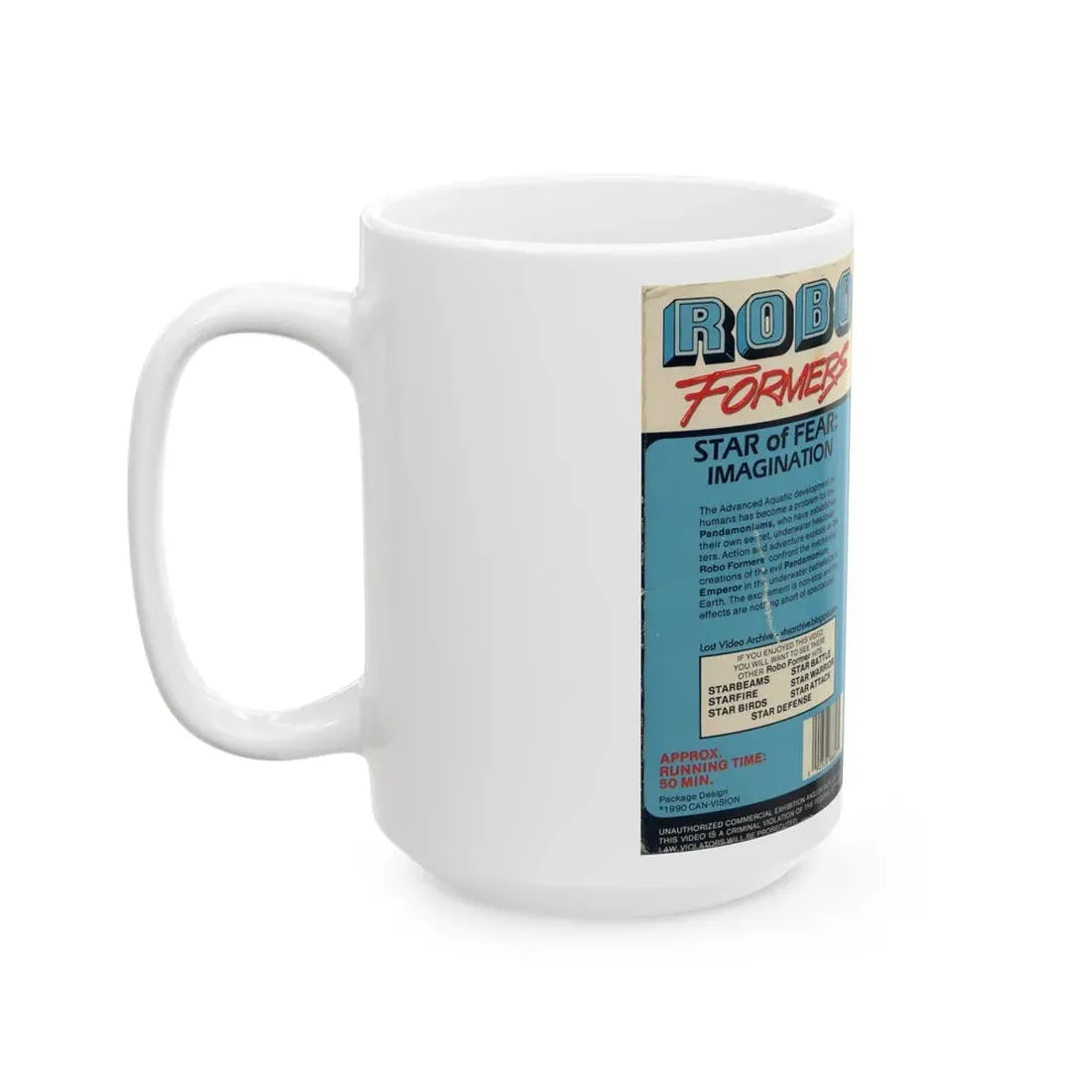 ROBO FORMERS STAR OF FEAR (VHS COVER) - White Coffee Mug - Go Mug Yourself