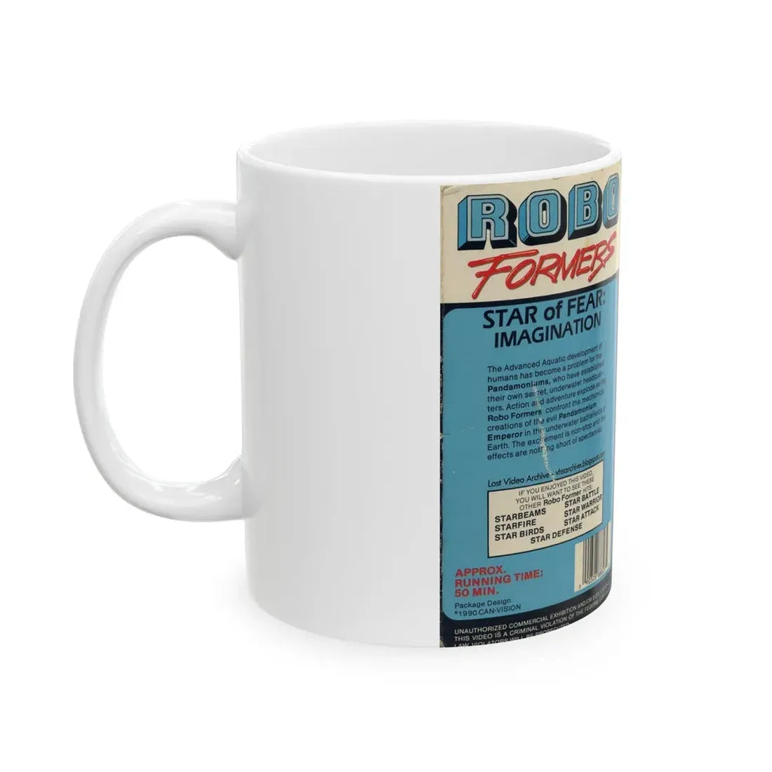 ROBO FORMERS STAR OF FEAR (VHS COVER) - White Coffee Mug - Go Mug Yourself