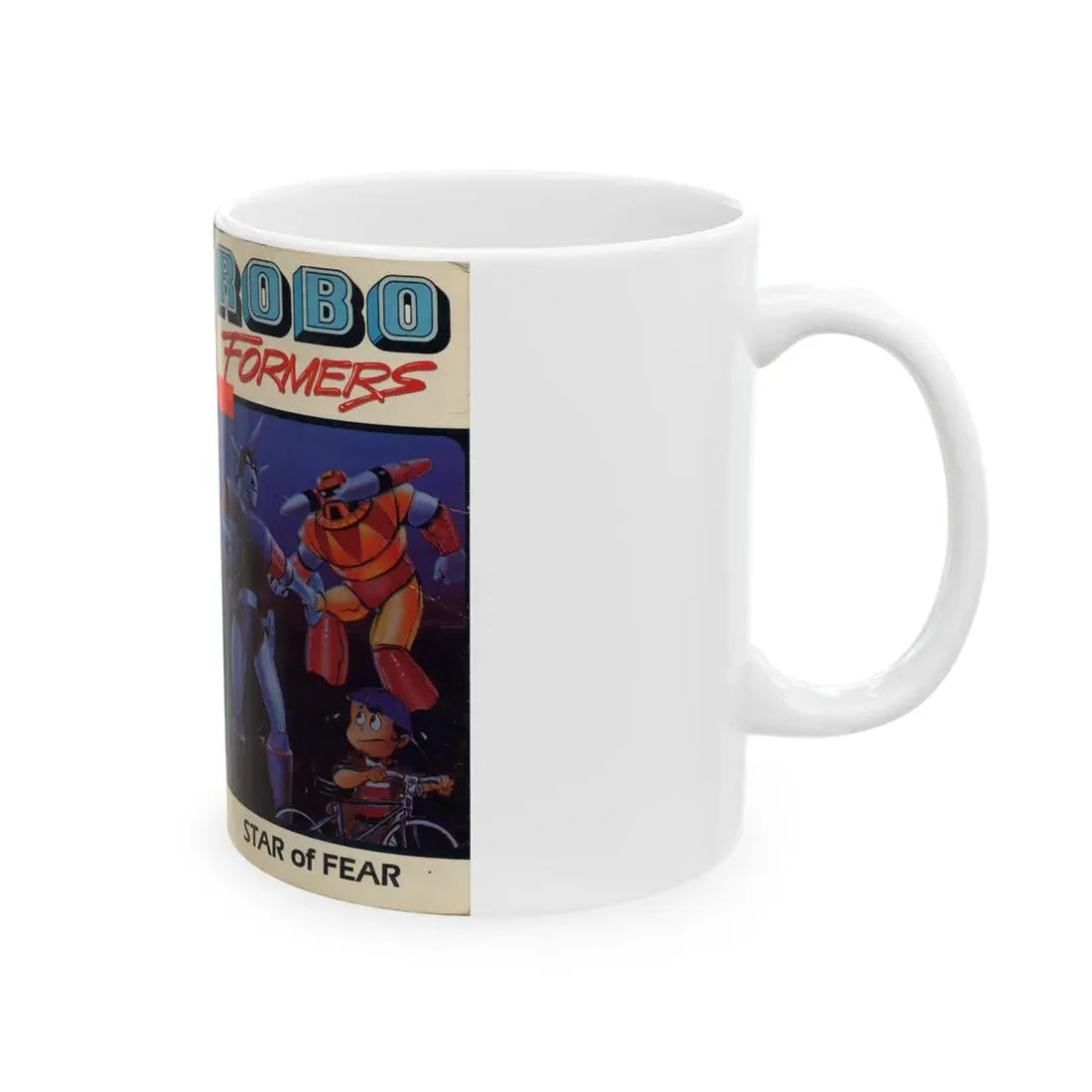 ROBO FORMERS STAR OF FEAR (VHS COVER) - White Coffee Mug - Go Mug Yourself