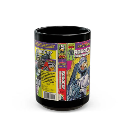 ROBOCOP CARTOON A ROBOTS REVENGE (VHS COVER) - Black Coffee Mug-15oz-Go Mug Yourself