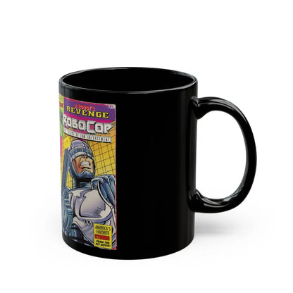 ROBOCOP CARTOON A ROBOTS REVENGE (VHS COVER) - Black Coffee Mug-Go Mug Yourself