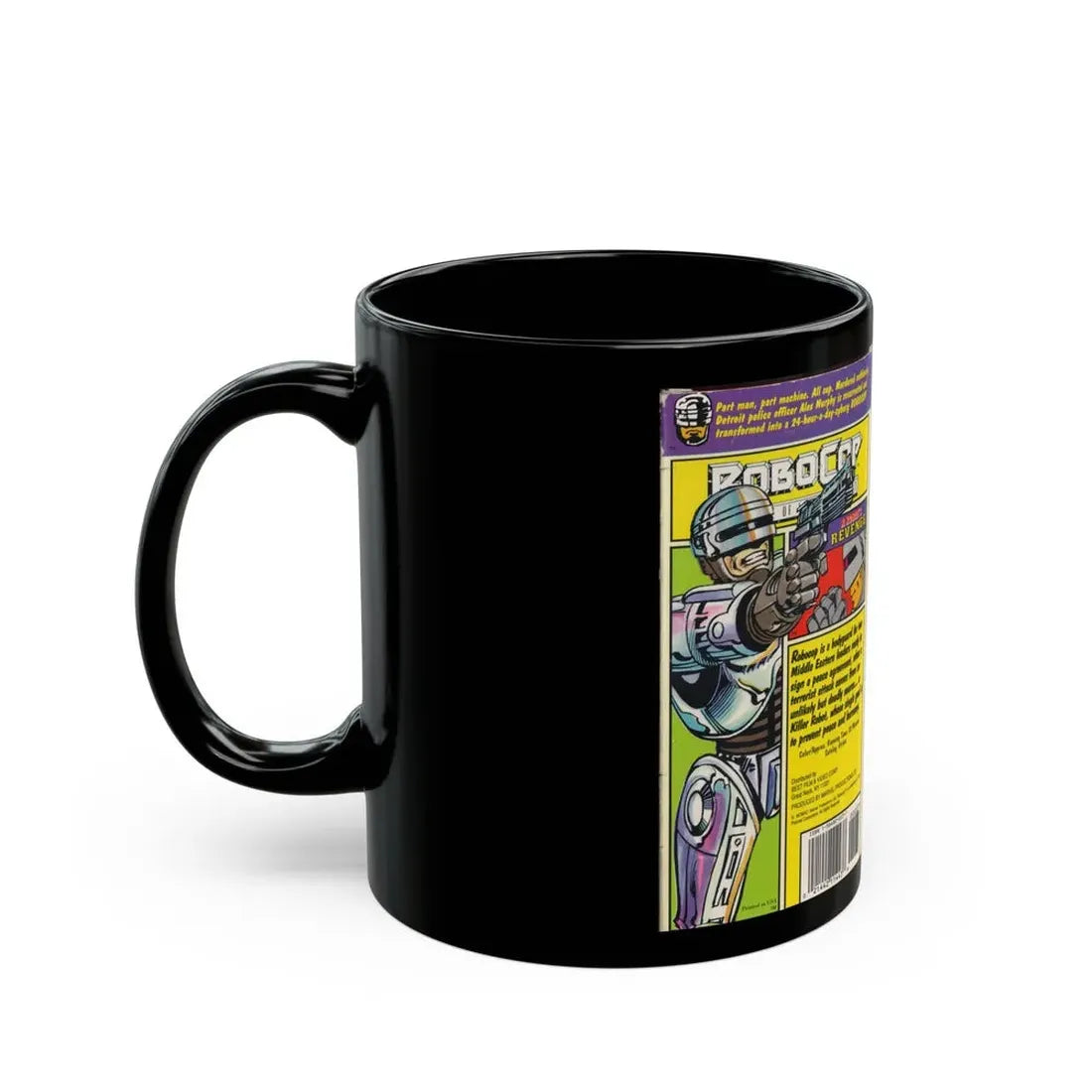 ROBOCOP CARTOON A ROBOTS REVENGE (VHS COVER) - Black Coffee Mug - Go Mug Yourself