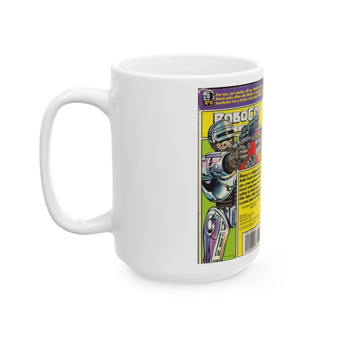 ROBOCOP CARTOON A ROBOTS REVENGE (VHS COVER) - White Coffee Mug - Go Mug Yourself