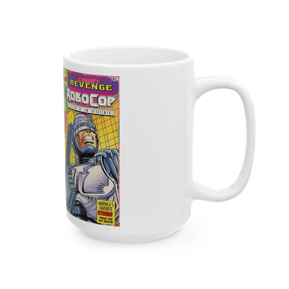 ROBOCOP CARTOON A ROBOTS REVENGE (VHS COVER) - White Coffee Mug-Go Mug Yourself