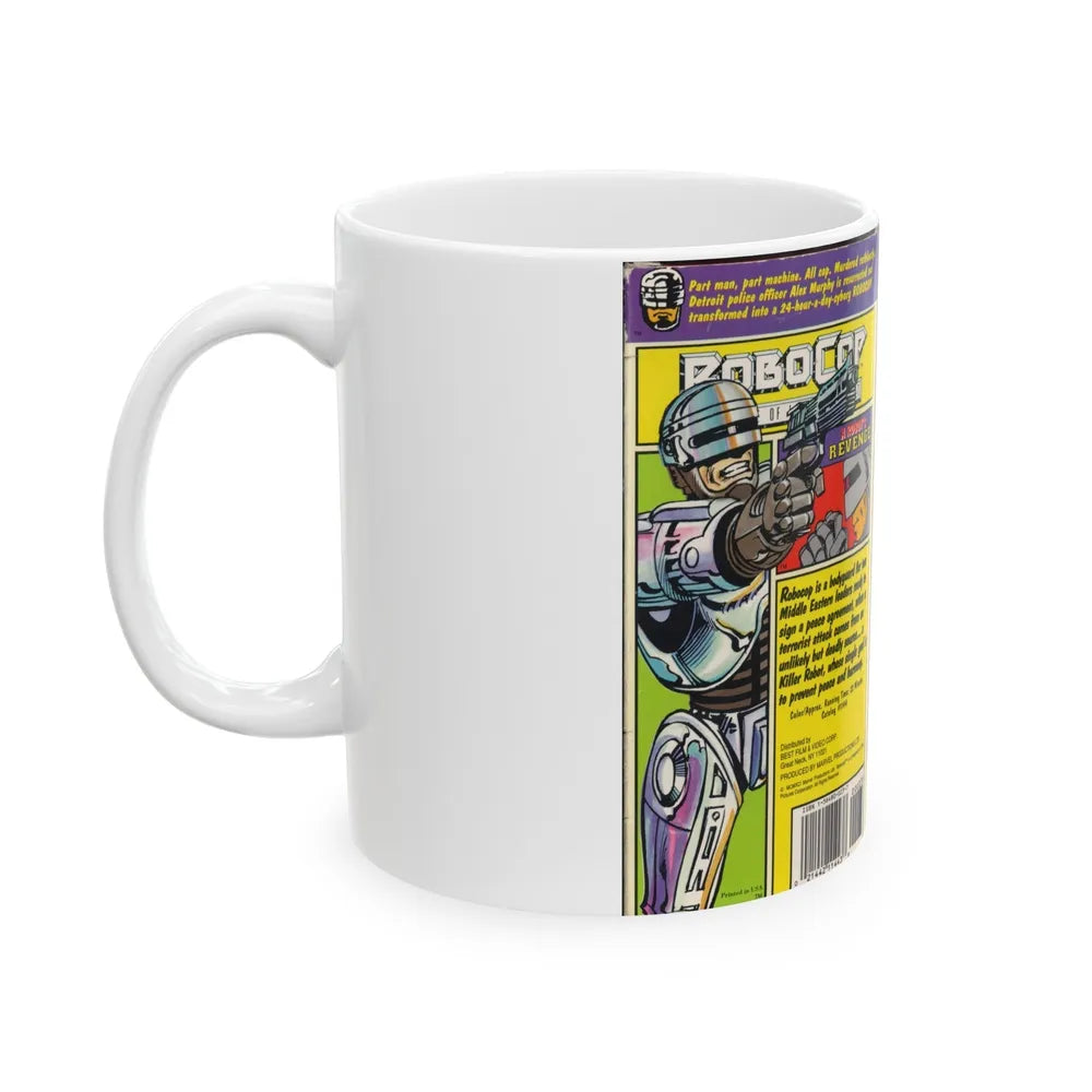 ROBOCOP CARTOON A ROBOTS REVENGE (VHS COVER) - White Coffee Mug-Go Mug Yourself