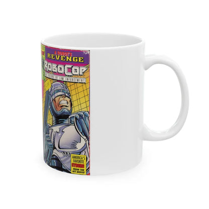 ROBOCOP CARTOON A ROBOTS REVENGE (VHS COVER) - White Coffee Mug-Go Mug Yourself