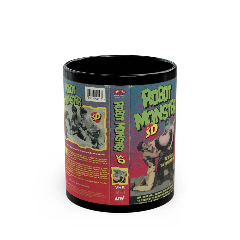 ROBOT MONSTER 3D (VHS COVER) - Black Coffee Mug-11oz-Go Mug Yourself