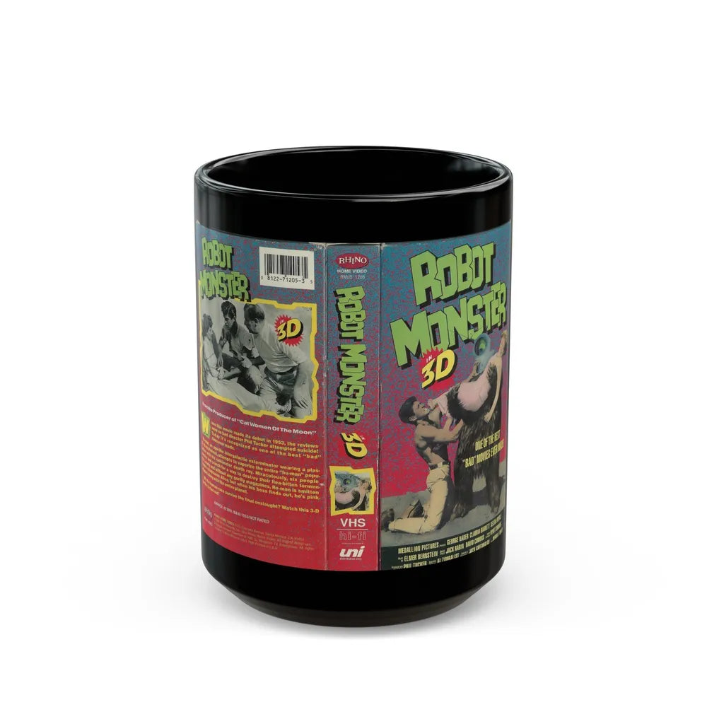 ROBOT MONSTER 3D (VHS COVER) - Black Coffee Mug-15oz-Go Mug Yourself