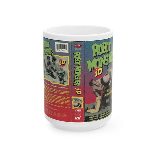 ROBOT MONSTER 3D (VHS COVER) - White Coffee Mug 15oz - Go Mug Yourself