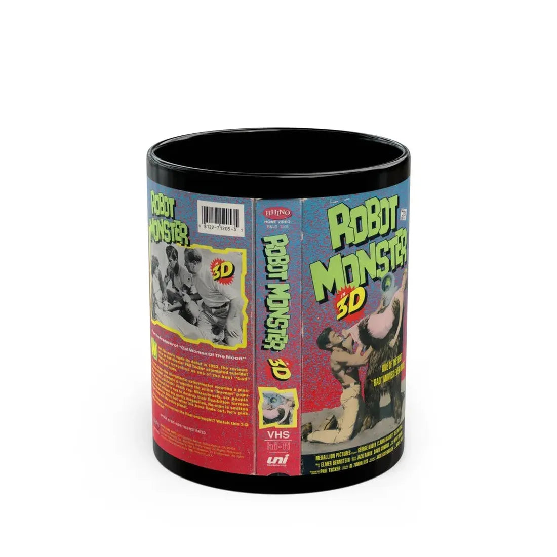 ROBOT MONSTER IN 3D (VHS COVER) - Black Coffee Mug 11oz - Go Mug Yourself