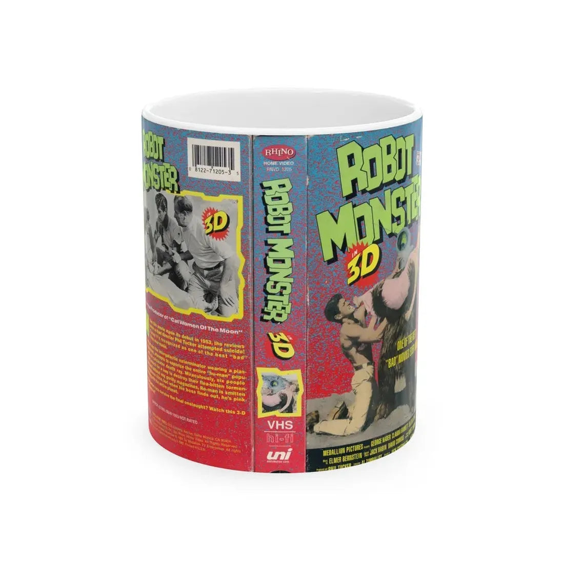 ROBOT MONSTER IN 3D (VHS COVER) - White Coffee Mug 11oz - Go Mug Yourself