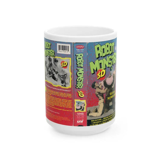 ROBOT MONSTER IN 3D (VHS COVER) - White Coffee Mug 15oz - Go Mug Yourself