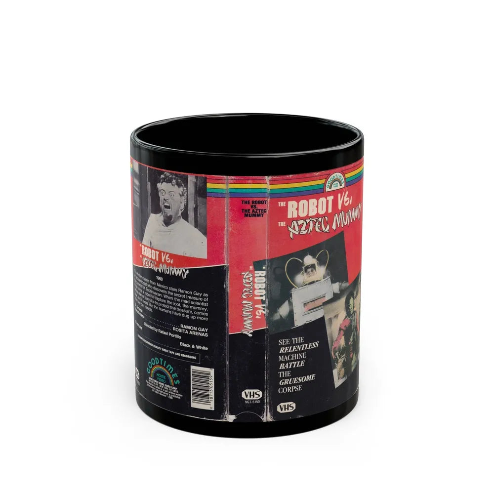 ROBOT VS THE AZTEC MUMMY (VHS COVER) - Black Coffee Mug-11oz-Go Mug Yourself