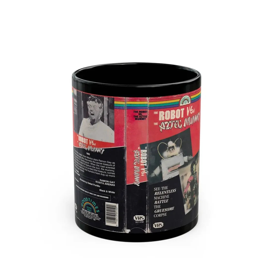 ROBOT VS THE AZTEC MUMMY (VHS COVER) - Black Coffee Mug 11oz - Go Mug Yourself
