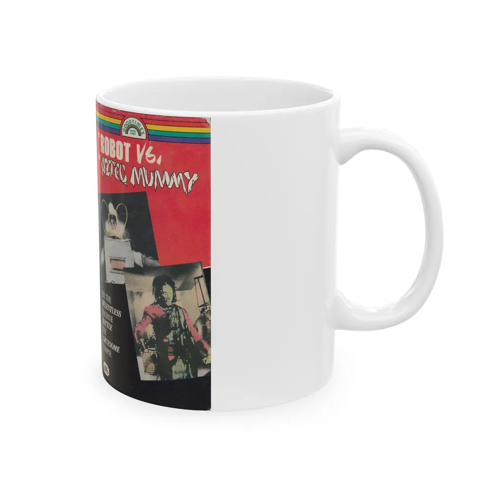 ROBOT VS THE AZTEC MUMMY (VHS COVER) - White Coffee Mug-Go Mug Yourself