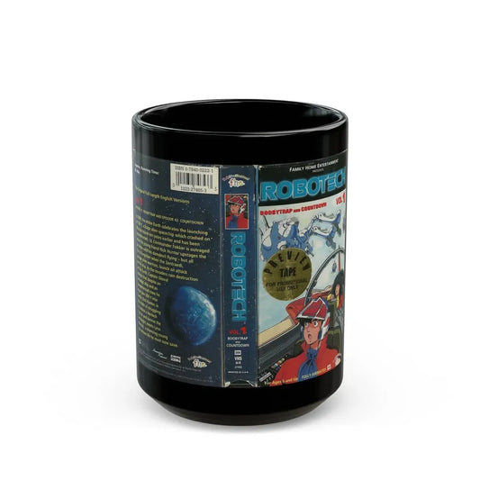 ROBOTECH VOLUME 1 (VHS COVER) - Black Coffee Mug 15oz - Go Mug Yourself