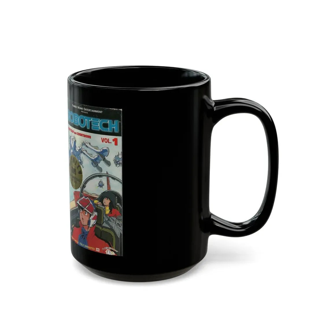 ROBOTECH VOLUME 1 (VHS COVER) - Black Coffee Mug - Go Mug Yourself