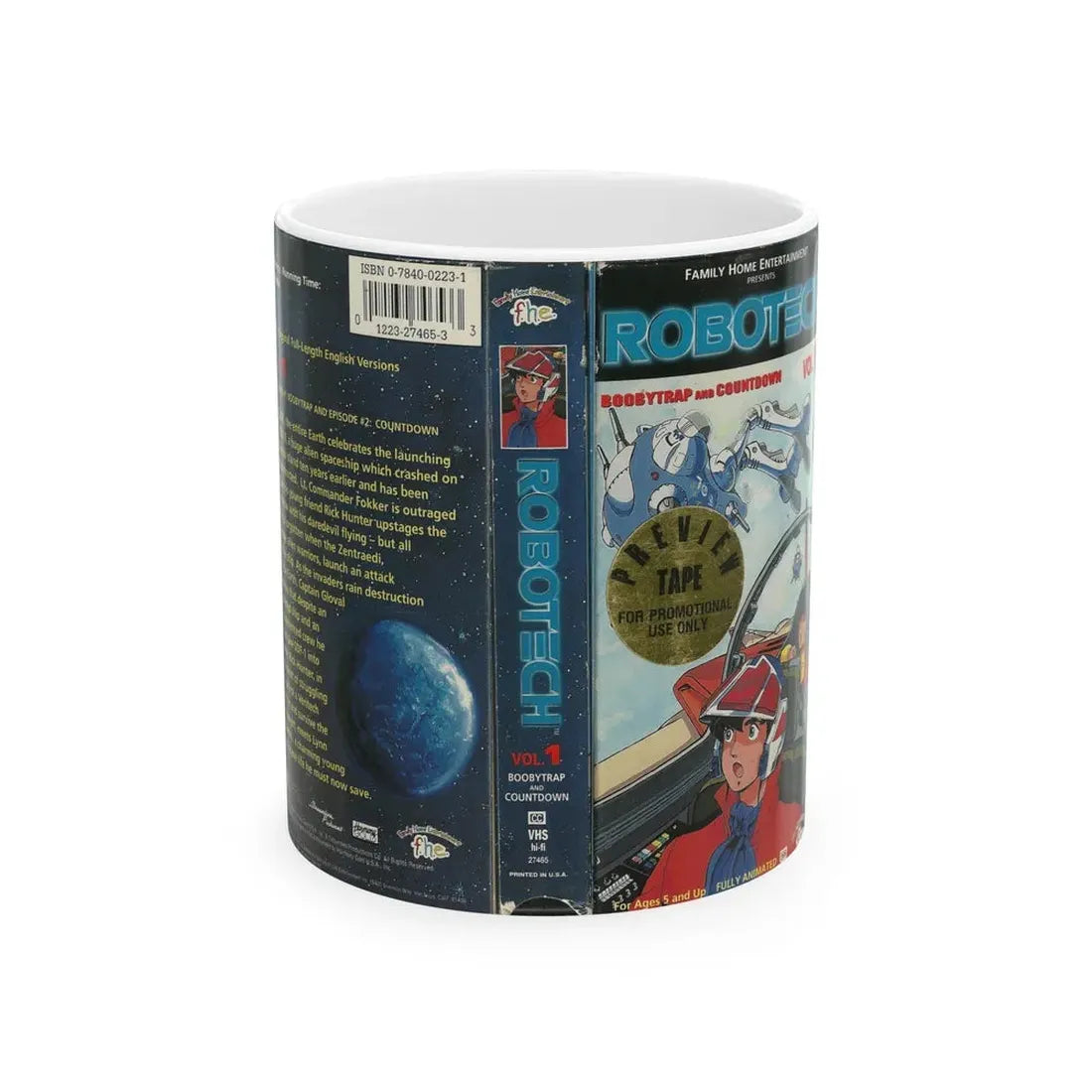 ROBOTECH VOLUME 1 (VHS COVER) - White Coffee Mug 11oz - Go Mug Yourself