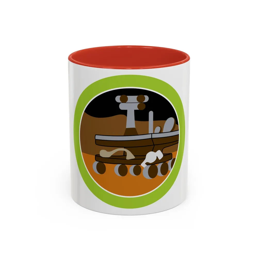 Robotics (Boy Scout Merit Badge) Accent Coffee Mug-11oz-Red-Go Mug Yourself