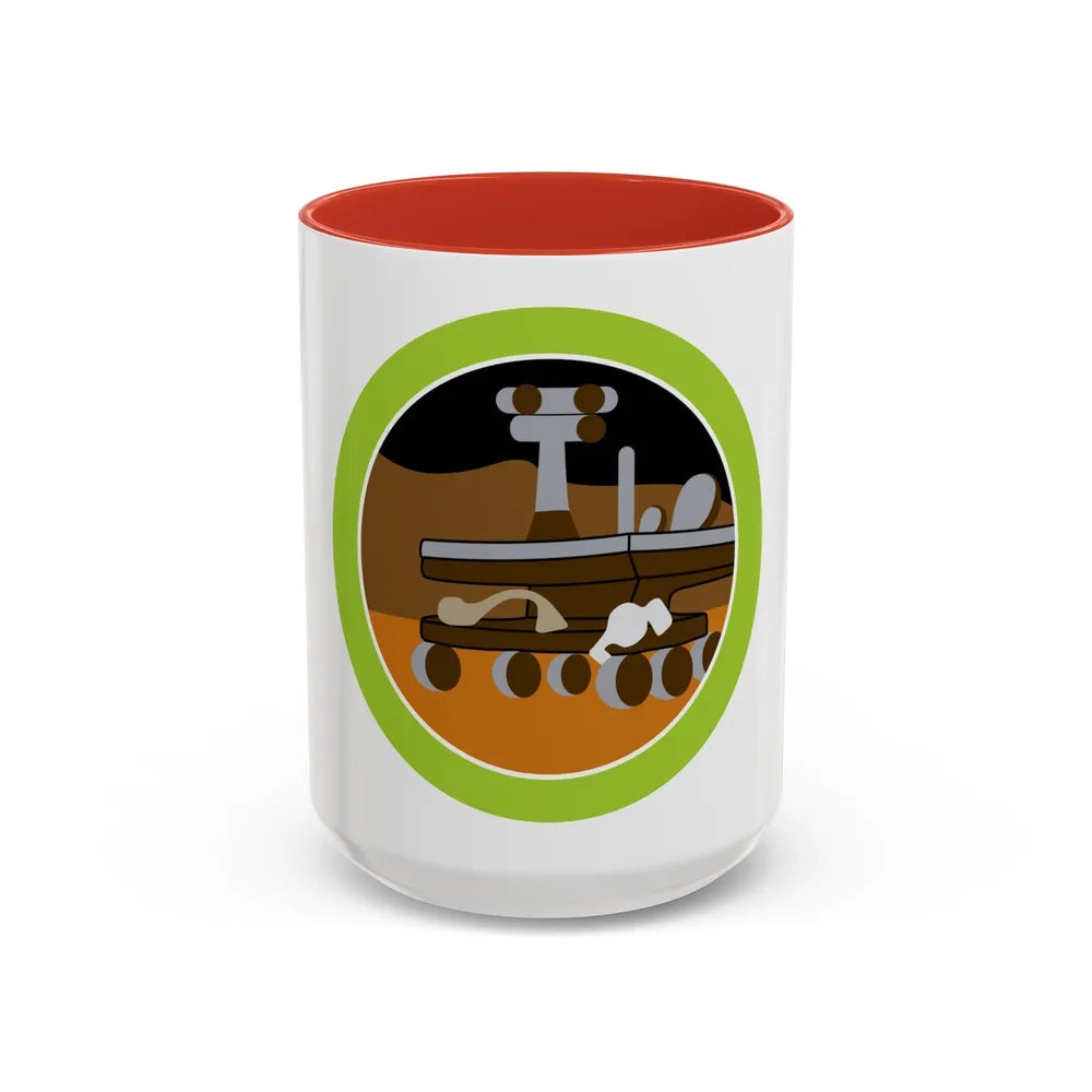 Robotics (Boy Scout Merit Badge) Accent Coffee Mug-15oz-Red-Go Mug Yourself