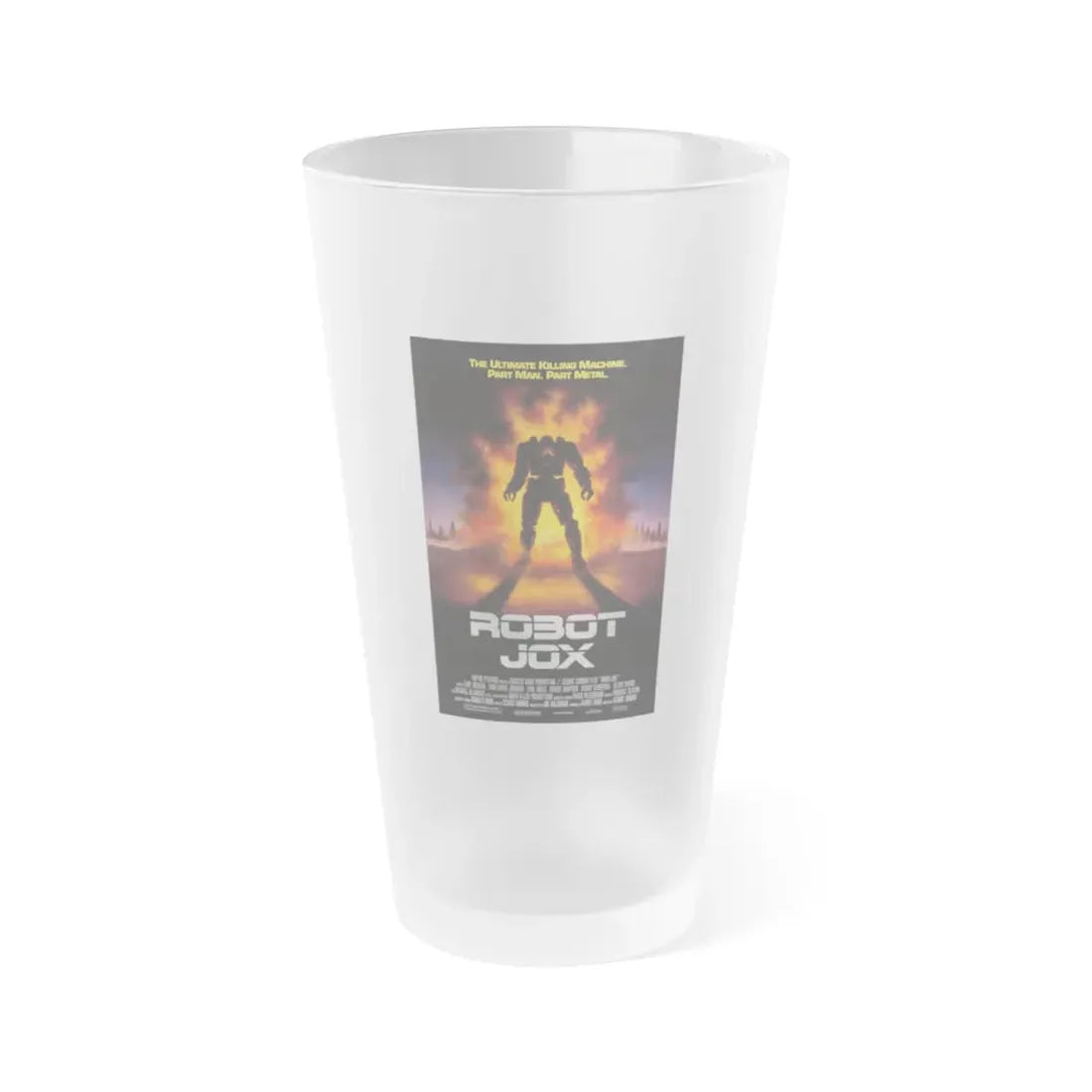 ROBOTJOX (TEASER) 1989 Movie Poster - Frosted Pint Glass 16oz 16oz Frosted - Go Mug Yourself