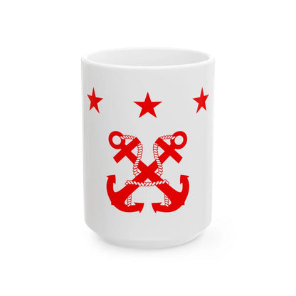 ROC Minister of National Defense Flag 1947 (China) White Coffee Mug 15oz - Go Mug Yourself