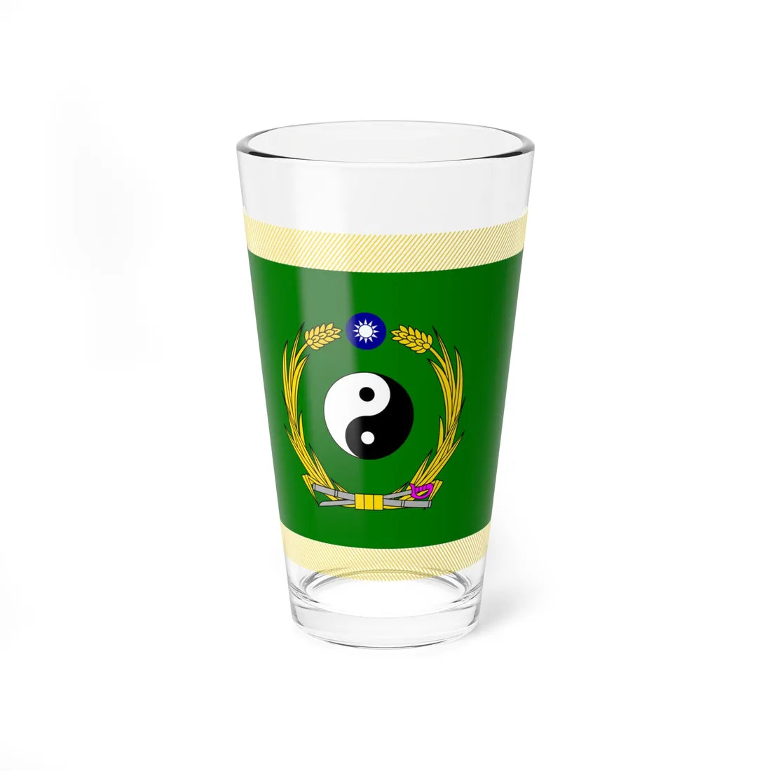 ROC NDU Army Command and Staff College Flag (China) Pint Glass 16oz 16oz - Go Mug Yourself