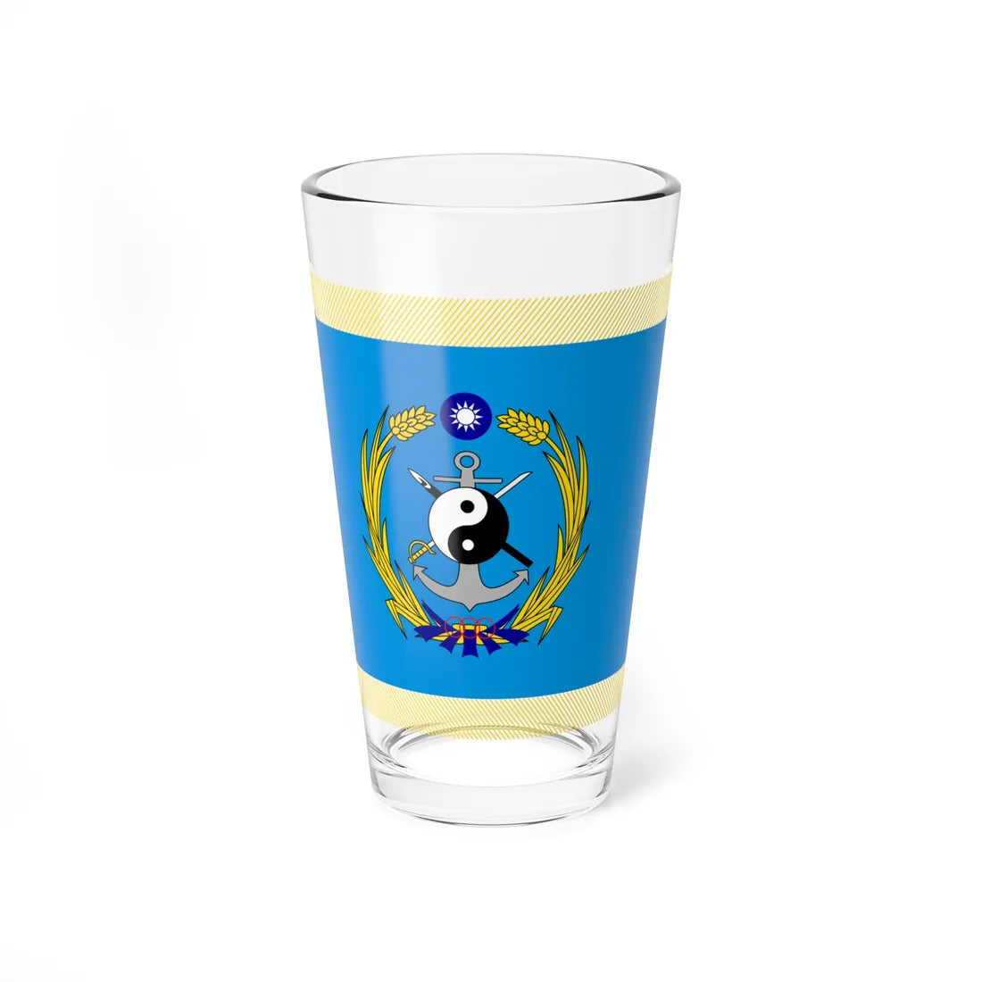 ROC NDU Naval Command and Staff College Flag (China) Pint Glass 16oz 16oz - Go Mug Yourself