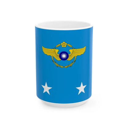 ROCAF Lieutenant Generals Flag 1962 (China) White Coffee Mug 15oz - Go Mug Yourself
