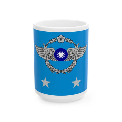 ROCAF Lieutenant Generals Flag (China) White Coffee Mug 15oz - Go Mug Yourself