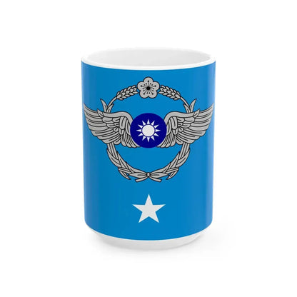 ROCAF Major Generals Flag 1981 (China) White Coffee Mug 15oz - Go Mug Yourself