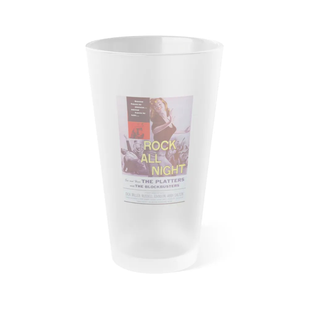 ROCK ALL NIGHT 1957 Movie Poster - Frosted Pint Glass 16oz-16oz-Frosted-Go Mug Yourself