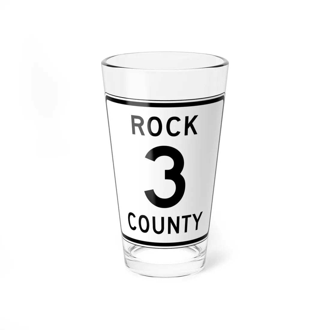Rock County Route 3 MN (Minnesota) (Road Sign) Pint Glass 16oz 16oz - Go Mug Yourself