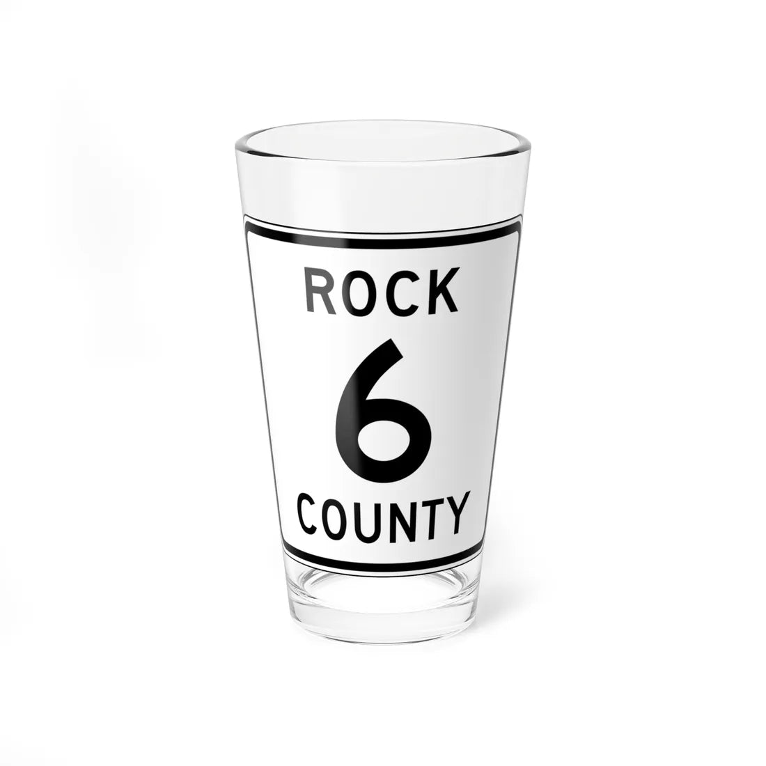 Rock County Route 6 MN (Minnesota) (Road Sign) Pint Glass 16oz 16oz - Go Mug Yourself