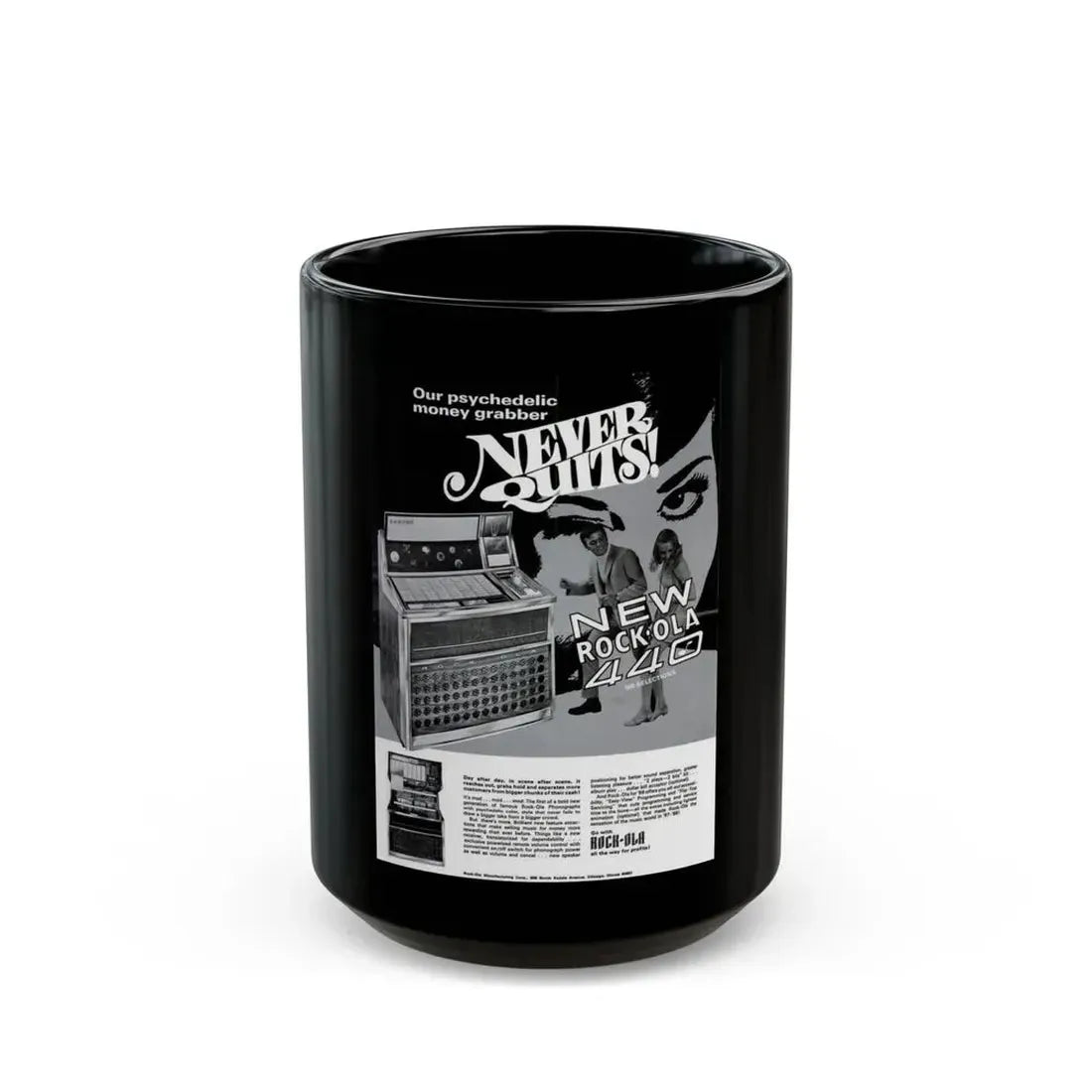 Rock-Ola 1969 (Music Poster) Black Coffee Mug 15oz - Go Mug Yourself