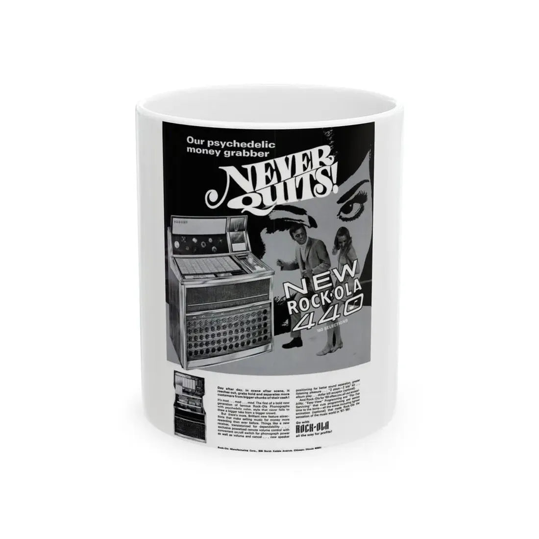 Rock-Ola 1969 (Music Poster) White Coffee Mug 11oz - Go Mug Yourself