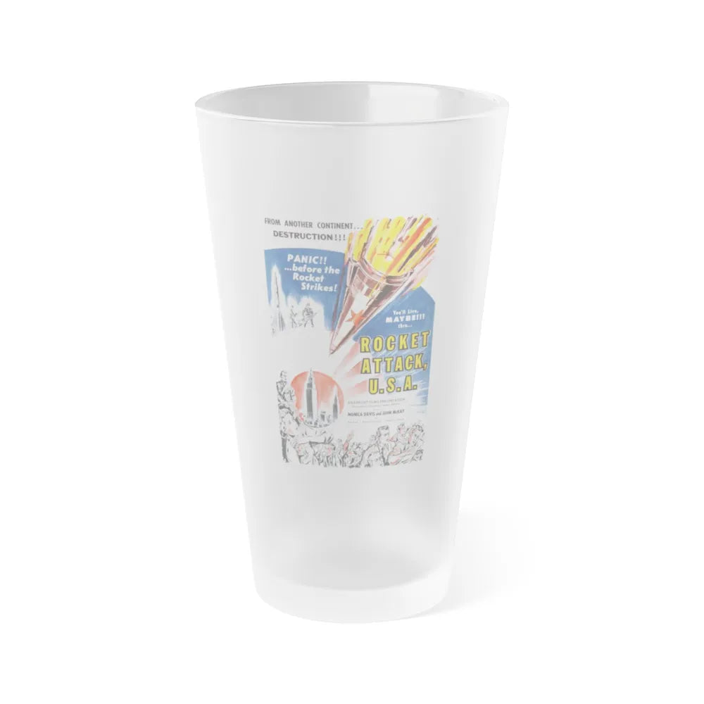 ROCKET ATTACK USA 1958 Movie Poster - Frosted Pint Glass 16oz-16oz-Frosted-Go Mug Yourself