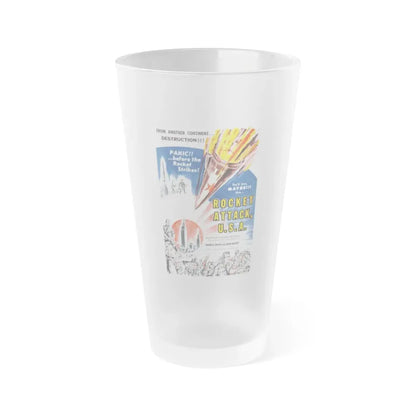 ROCKET ATTACK USA 1958 Movie Poster - Frosted Pint Glass 16oz 16oz Frosted - Go Mug Yourself